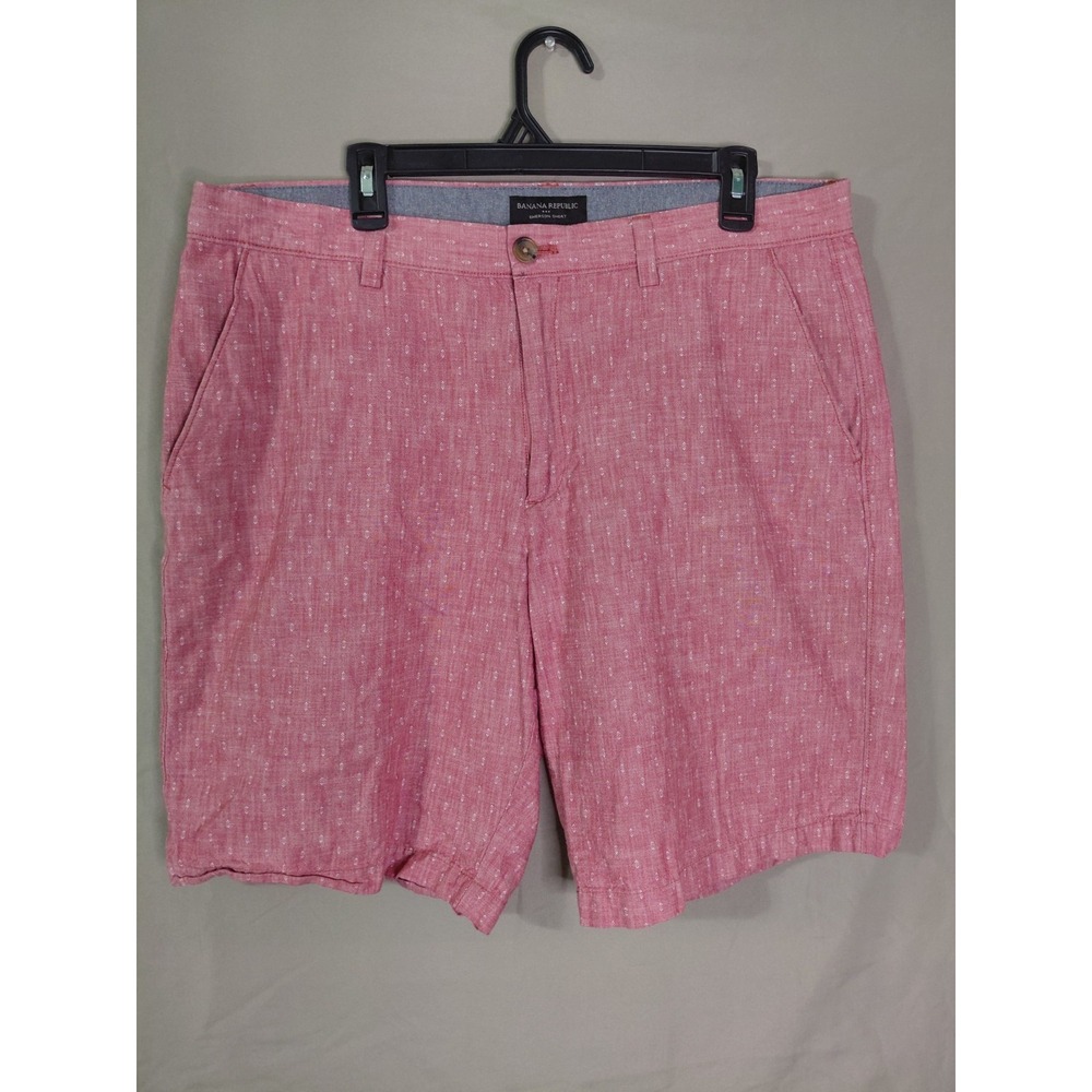 Banana Republic Emerson Shorts Mens 36 Pink Casual Flat Front Lightweight